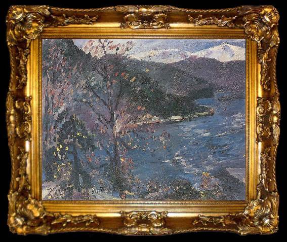 framed  Lovis Corinth Walchensee im Herbst, ta009-2
